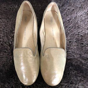 Gap Women's Metallic Gunmetal Loafer Shoes, Leather, Size 10/41